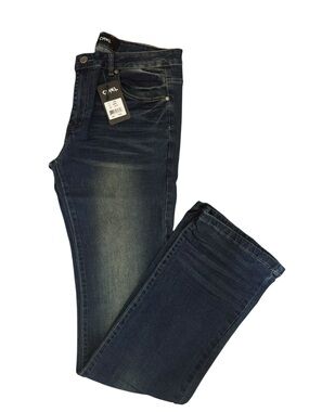 Men's Slim Straight Jeans in Dark Indigo flare fit